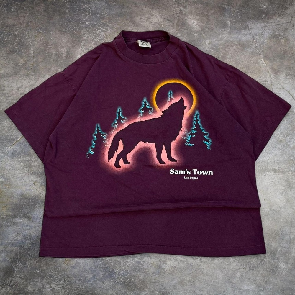 Vintage Nature Wolf Single Stitch Graphic Tee Adult Size XL Made In USA Boxy 90s